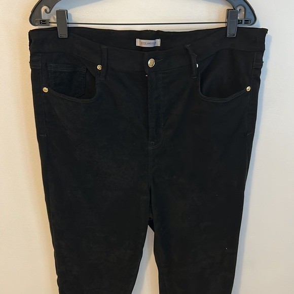 Good American Good Legs Black Faux Suede Skinny Pants - Picture 4 of 7